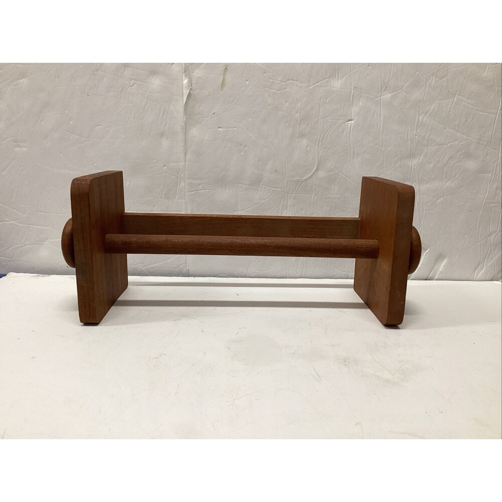 vtg MCM towle gailstyn-Sutton teak paper towel holder wall mounted